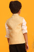 VASTRAMAY Baap Beta Jacquard Silk Double Flap Pocket Jacket Set